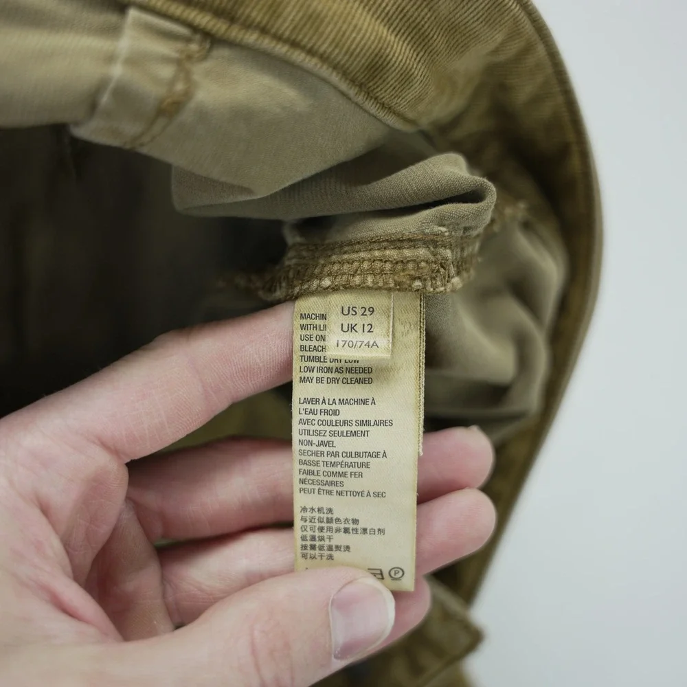 We The Free People Corduroy‎ Flare Pants 29 Gold Bell Bottom Raw Hem Boho